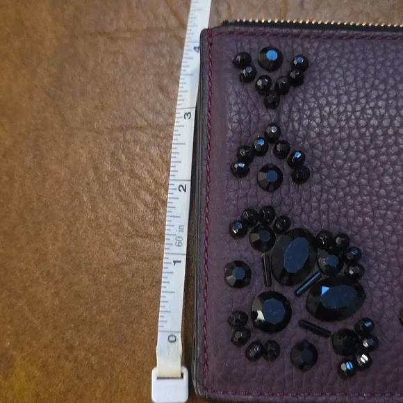 Kate Spade Dark Purple Wristlet with Black Embellishments - Picture 8 of 9